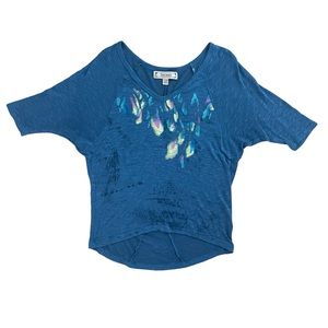 Women’s Blue Peacock Top Size Small